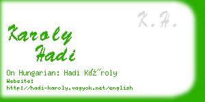 karoly hadi business card